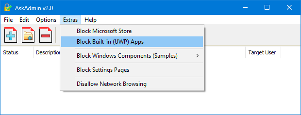 Block Build-in (UWP) Apps